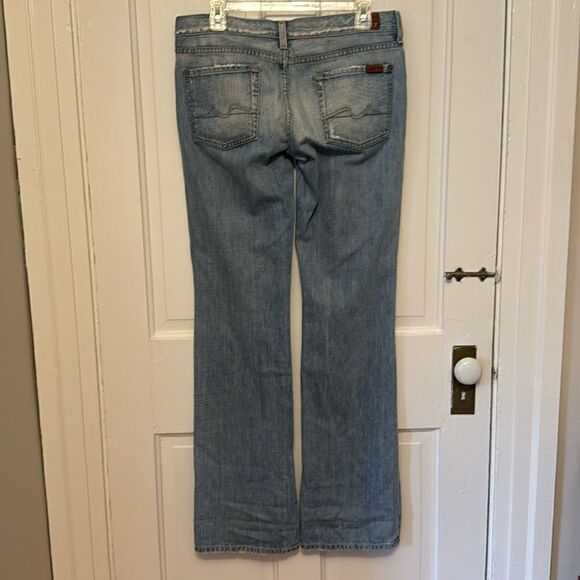 Seven for all Mankind denim straight leg bootcut medium wash jeans 31 - Picture 8 of 9